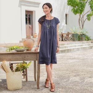 SUNDANCE Viv Day Linen Dress Sz L